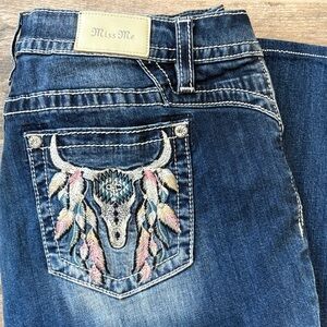 Miss Me Women's Denim with Colorful Embroidery